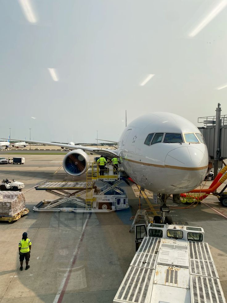 Air freight cargo plane loading