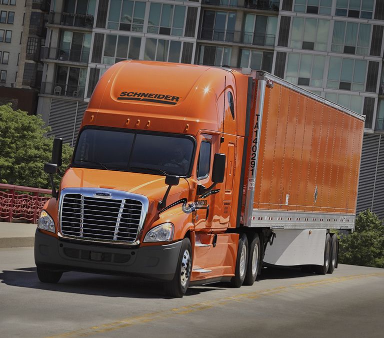 Road freight truck on highway